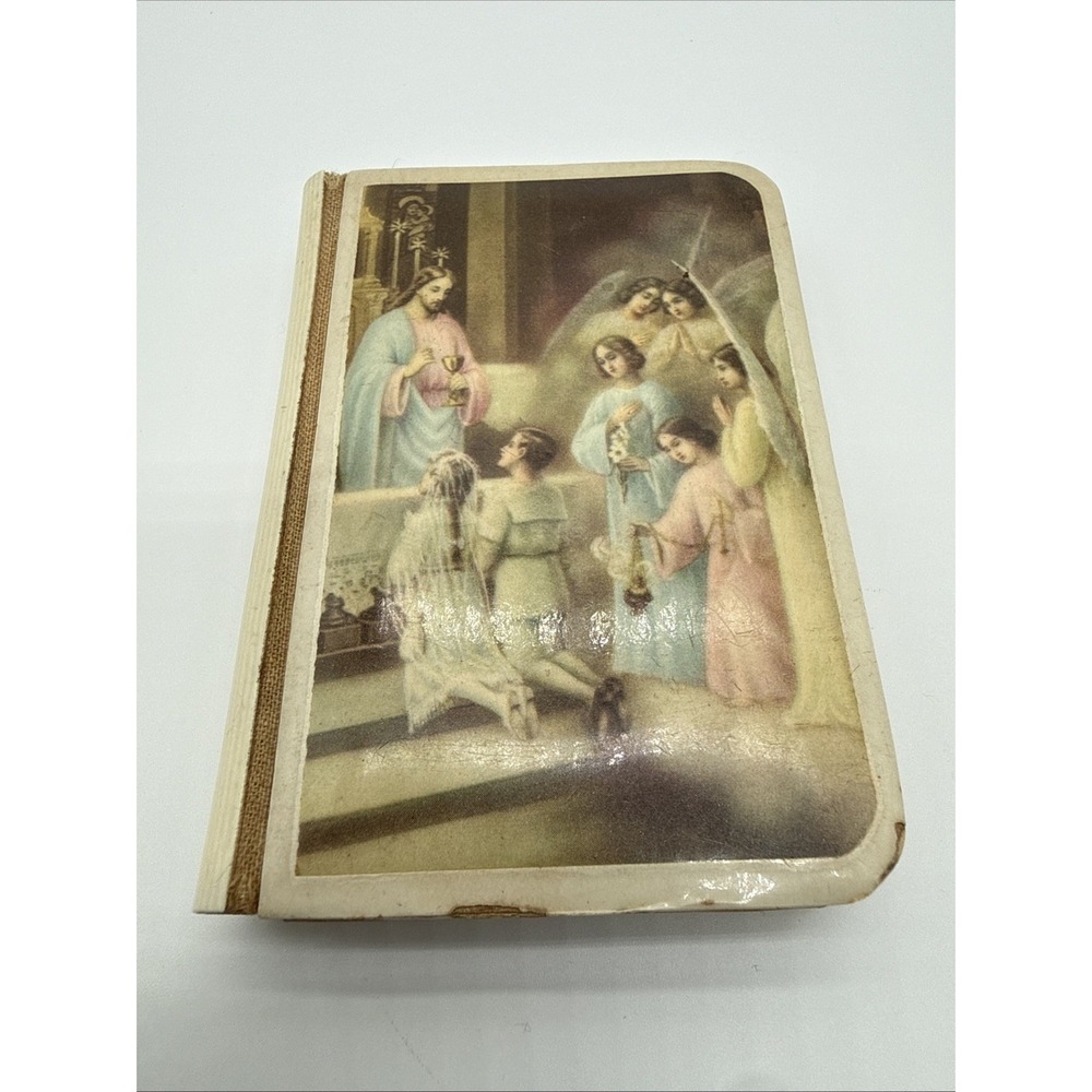 Vintage Catholic Celluloid Book Prayers Instructions For Youthful Catholics 1927